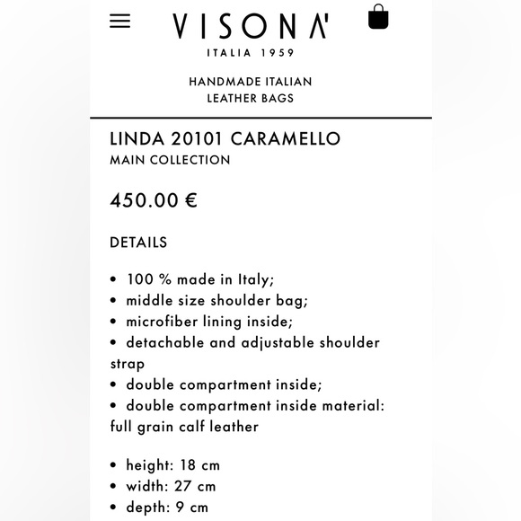 Plinio Visionia real leather hand made bag - Picture 14 of 14